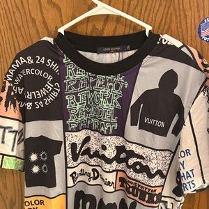 Lewis Bitton-inspired Graphic Tee in Black and Gray